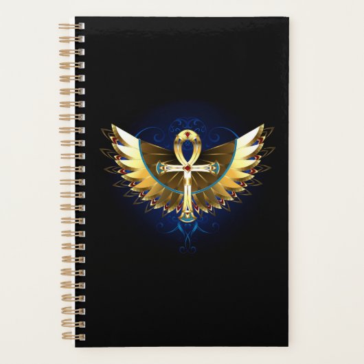 Gold Ankh mit Wings Planer (Vorderseite)