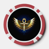 Gold Ankh mit Wings Pokerchips (Rückseite)