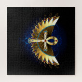 Gold Ankh mit Wings Puzzle (Horizontal)