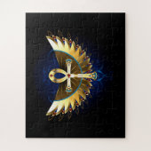 Gold Ankh mit Wings Puzzle (Vertikal)