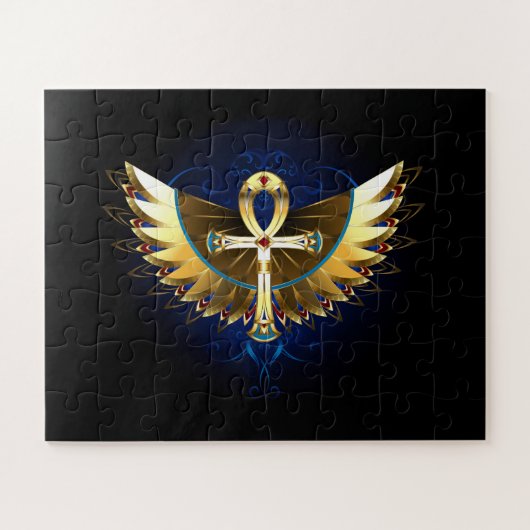 Gold Ankh mit Wings Puzzle (Horizontal)