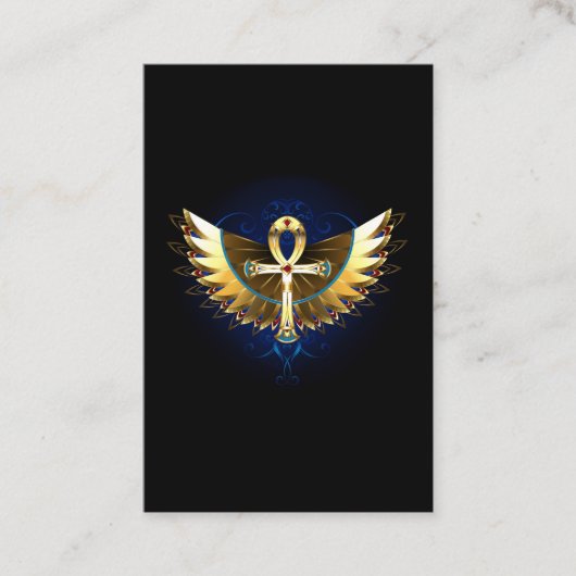 Gold Ankh mit Wings Rabattkarte (Vorderseite)