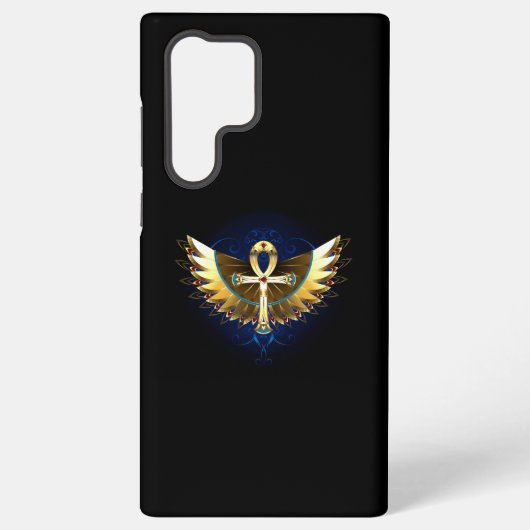 Gold Ankh mit Wings Samsung Galaxy Hülle (Rückseite)