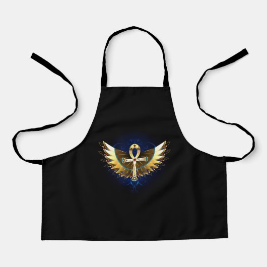 Gold Ankh mit Wings Schürze (Vorderseite)