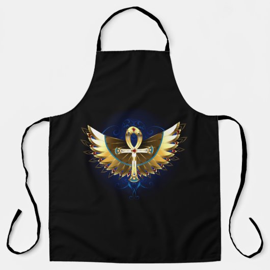 Gold Ankh mit Wings Schürze (Vorderseite)