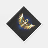 Gold Ankh mit Wings Serviette (Ecke)