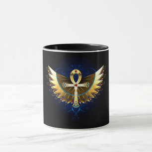 Gold Ankh mit Wings Tasse