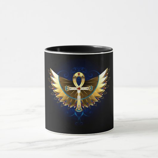 Gold Ankh mit Wings Tasse (Zentrum)