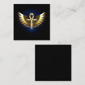 Gold Ankh mit Wings Terminkarte (Vorne/Hinten)