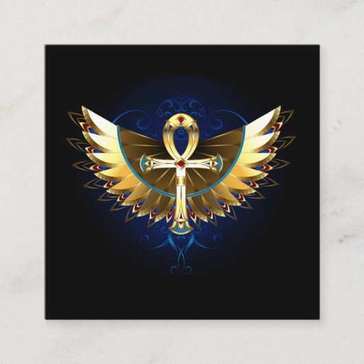 Gold Ankh mit Wings Terminkarte (Vorderseite)