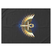 Gold Ankh mit Wings Tischdecke (Vorderseite (Horizontal))
