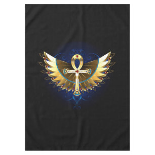 Gold Ankh mit Wings Tischdecke