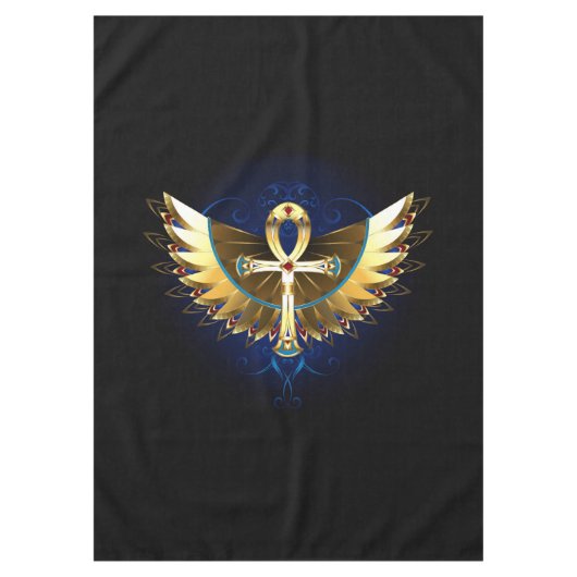 Gold Ankh mit Wings Tischdecke (Vorderseite)