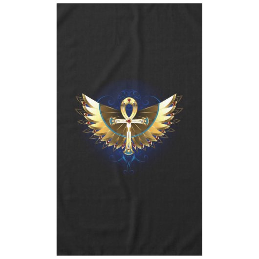 Gold Ankh mit Wings Tischdecke (Vorderseite)