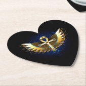 Gold Ankh mit Wings Untersetzer (angewinkelt)