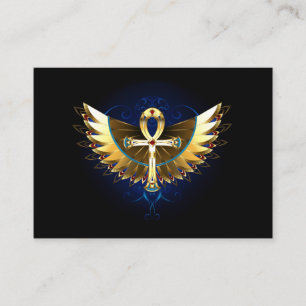 Gold Ankh mit Wings Visitenkarte
