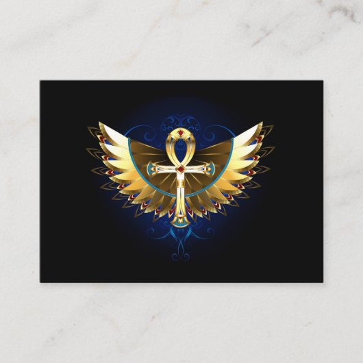 Gold Ankh mit Wings Visitenkarte (Vorderseite)