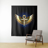 Gold Ankh mit Wings Wandteppich (Beispiel)