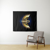 Gold Ankh mit Wings Wandteppich (Beispiel (Horizontal))