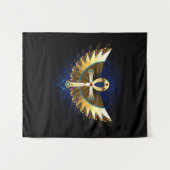 Gold Ankh mit Wings Wandteppich (Vorderseite (Horizontal))