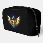 Gold Ankh mit Wings Waschbeutel (Rechte Ecke)