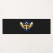 Gold Ankh mit Wings Yogamatte (Rückseite (Horizontal))