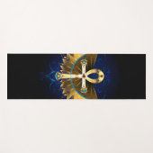 Gold Ankh mit Wings Yogamatte (Vorderseite (Horizontal))