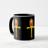 GOLD ANKH ,RED TALISMAN EGYPTIAN JEWEL Black Tasse (Vorderseite Links)