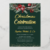 Gold Annual Christmas Gala Party Celebration Gold Folieneinladung (Vorderseite)