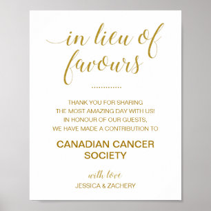 Gold anstelle von Lieblingsspenden für Wohltätigke Poster