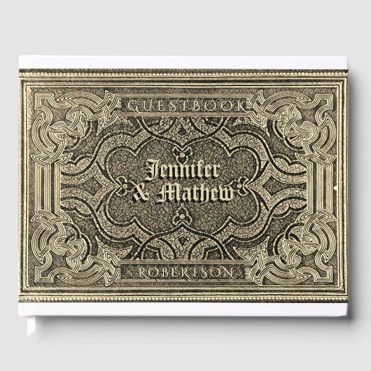 Gold Antique Look Gästebuch (Vorderseite)