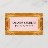 Gold Antiquitätenrahmen | Leder Visitenkarte (Vorderseite)