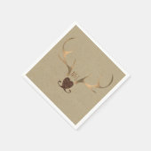 Gold Antlers & Brown Paper Rustic Wedding Serviette (Ecke)