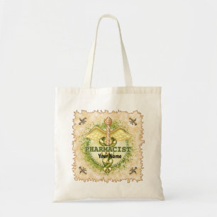 Gold Apotheker Caduceus Tragetasche