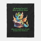 Gold Aqua Baby Dragon Warning Book Voice Fleecedecke (Vorderseite)