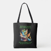 Gold Aqua Baby Dragon Warning Book Voice Tasche (Rückseite)