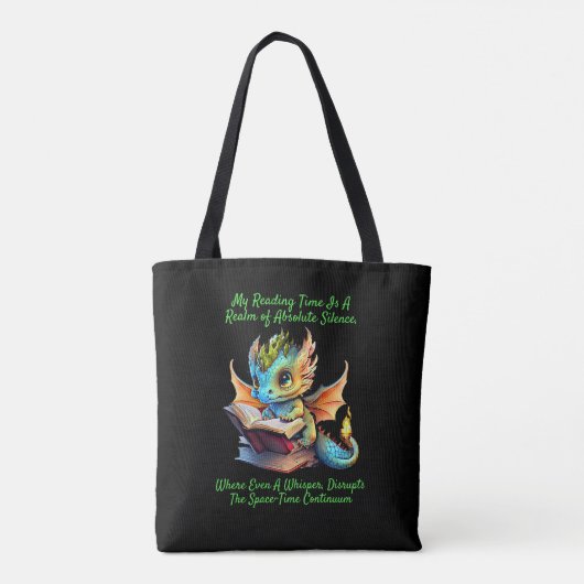 Gold Aqua Baby Dragon Warning Book Voice Tasche (Rückseite)