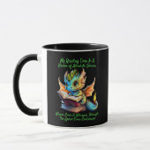 Gold Aqua Baby Dragon Warning Book Voice Tasse (Links)