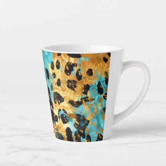 Gold Aqua Black Leopard Milchtasse (Rechts)