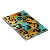 Gold Aqua Black Leopard Notizblock (Rechte Seite)