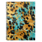 Gold Aqua Black Leopard Notizblock (Vorderseite)
