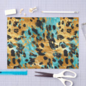 Gold Aqua Black Leopard Seidenpapier (Handwerk)