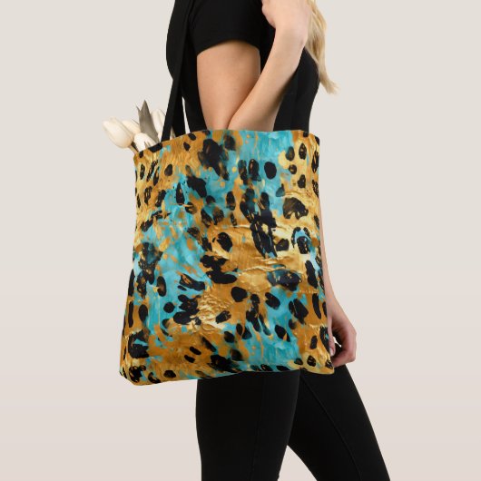 Gold Aqua Black Leopard Tasche (Von Nahem)