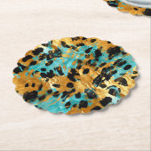 Gold Aqua Black Leopard Untersetzer (angewinkelt)