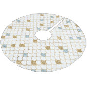 Gold Aqua Blue Glitzer Mermaid Polyester Weihnachtsbaumdecke (Schrägansicht)
