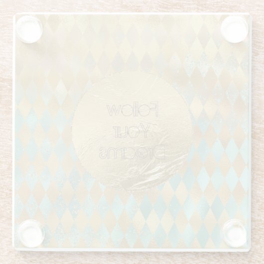 Gold Aqua Diamonds Dream Glasuntersetzer (Rückseite)