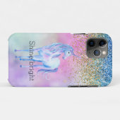 Gold Aqua Glitter Purple Unicorn Sparkle Case-Mate iPhone Hülle (Rückseite (Horizontal))