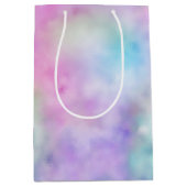 Gold Aqua Glitzer Lila Weißes Einhorn Mittlere Geschenktüte (Vorderseite)