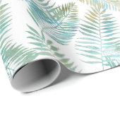 Gold Aqua Green Tropical Blätter Geschenkpapier (Rolleneckpunkt)