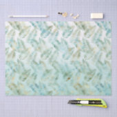 Gold Aqua Green Tropical Blätter Seidenpapier (Handwerk)